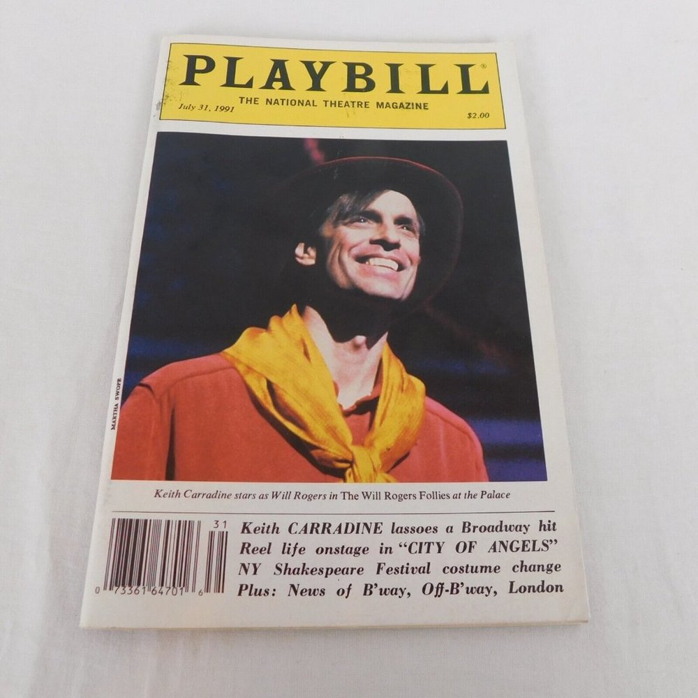 Playbill National Theatre Magazine July 1991 Keith Carradine City of Angels Cats